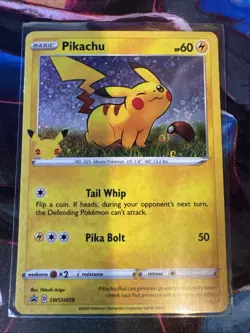 Pikachu Swsh039 Promo 25th Anniversary Celebrations Holo - NM Pokemon TCG - Image 1