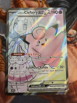 Pokemon TCG Lillie's Clefairy EX 173/159 Ultra Rare Holo HP 190 EN - Image 1