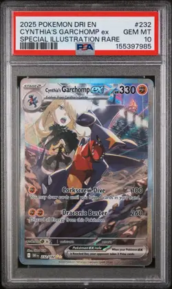 Pokemon TCG Cynthia's Garchomp EX 215/182 SV10- Destined Rivals PSA 10 - Image 1