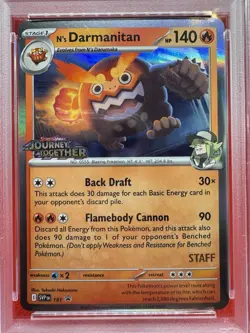 2025 POKEMON SVP JOURNEY TOGETHER PRERELEASE-STAFF #181 N'S DARMANITAN PSA 8 TCG - Image 2