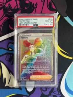Fantina Rainbow Rare PSA 10 Pokemon Lost Origin 206/196 - Image 1