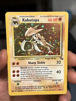 Kabutops 9/62 Fossil Holo Fair-Good. Pokemon 1999 Wizards. - Image 1