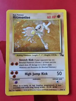 Pokemon TCG Hitmonlee 7/62 Fossil Holo Rare Unlimited Moderately Played - Image 1