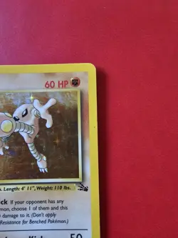 Pokemon TCG Hitmonlee 7/62 Fossil Holo Rare Unlimited Moderately Played - Image 4