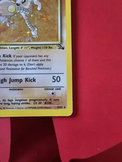 Pokemon TCG Hitmonlee 7/62 Fossil Holo Rare Unlimited Moderately Played - Image 5