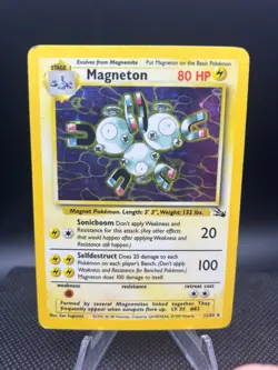 Pokemon TCG Magneton Fossil 11/62 Holo Unlimited Holo Rare - Image 1