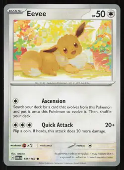 Eevee 135/167 Common Twilight Masquerade Pokemon Near Mint - Image 1