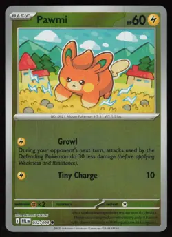 Pawmi 032/094 Common Phantasmal Flames Pokemon Reverse Holo Near Mint - Image 1