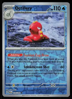 Octillery 034/182 Common Paradox Rift Pokemon Reverse Holo Near Mint - Image 1