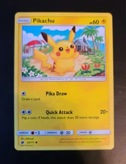 Pokemon TCG Sun And Moon Crimson Invasion Pikachu 30/111 NM - Image 1