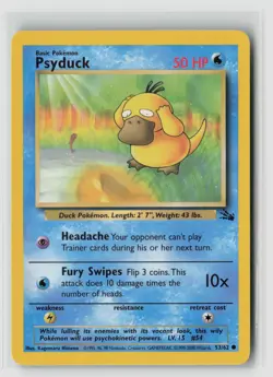 Psyduck #53/62 Fossil Common Pokemon TCG LP - Image 1