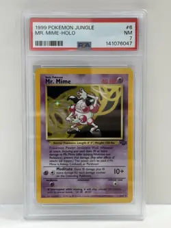 1999 Pokemon Jungle Mr. Mime 06/64 Holo PSA 7 - Image 1
