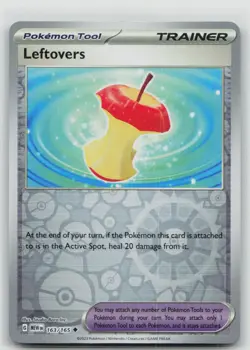 NM Leftovers 163/165 Uncommon 151 Pokemon Reverse Holo - Image 1
