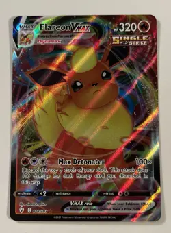 Pokemon TCG Flareon Vmax SWSH07: Evolving Skies 018/203 Ultra Rare VLP - Image 1