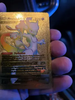 Mewtwo & Mew GX Rainbow Gold Metal Pokemon Card Collectible Gift/Display - Image 7
