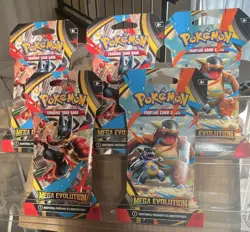 Pokemon TCG Mega Evolution Booster Pack sleeve 5pack bundle - Image 1