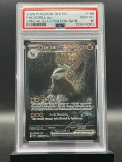 2025 Pokemon EN SV Black Bolt Excadrill ex 168/086 Special Illustration PSA 10 - Image 1