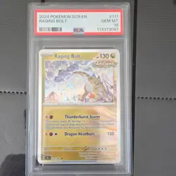 Pokemon TCG 2024 English Stellar Crown Raging Bolt 111/142 Holo PSA 10 - Image 1