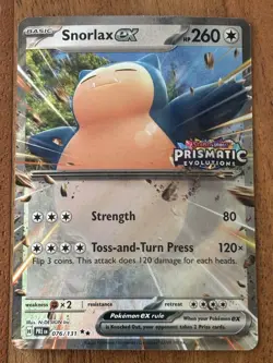 Pokemon TCG STAMPED Snorlax ex Promo Prismatic Evolutions 076/131 NM - Image 1