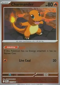 Charmander 011/094 Common Phantasmal Flames Pokemon Reverse Holo Near Mint - Image 1