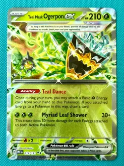 Teal Mask Ogerpon ex Double Rare Prismatic Evolutions 012/131 Pokemon TCG NM - Image 1