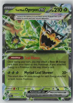 Teal Mask Ogerpon ex 012/131 Holo Double Rare Prismatic Evolutions Pokemon NM - Image 1