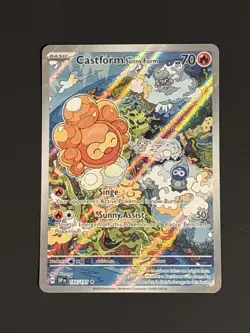 Castform Sunny Form 195/191 Sv08: Surging Sparks Pokemon Full Art Holo Near Mint - Image 1