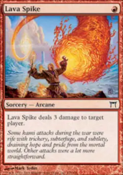 MTG Lava Spike, Champions of Kamigawa, Heavily Played, English - Image 1