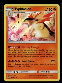 Pokemon TCG SM - Lost Thunder #42/214 Typhlosion HOLO FOIL - Image 1