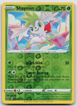 Reverse Holo Shaymin 015/185 SWSH04: Vivid Voltage Holo Rare Pokemon TCG Card - Image 1