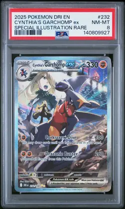 Cynthia's Garchomp EX 232/182 Special Illustration Rare Pokemon PSA 8 - Image 1
