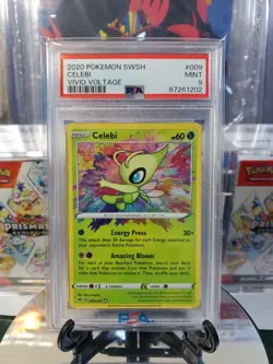 PSA 9 2020 Pokemon SWSH Celebi Vivid Voltage #009 - Image 1