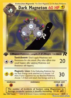 Pokemon Dark Magneton (28) Team Rocket 28/82 1st Edition Rare NM - Image 1