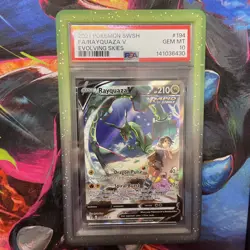 2021 POKEMON SWORD & SHIELD EVOLVING SKIES #194 FULL ART/RAYQUAZA V PSA 10 - Image 3