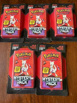 Pokemon Mystery Booster Pack Walmart Vintage Chase Pack Mewtwo Lot of 5 🔥 - Image 1