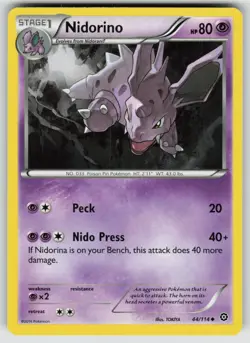 NIDORINO 44/114 UNCOMMON STEAM SIEGE POKEMON NEAR MINT - Image 1