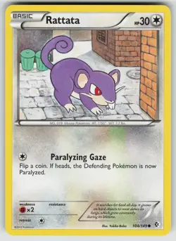 RATTATA 104/149 COMMON BOUNDARIES CROSSED POKEMON NEAR MINT - Image 1