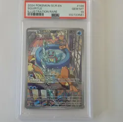 PSA 10 2024 Pokemon SV07 Stellar Crown Squirtle 148/142 Illustration Rare Holo - Image 1
