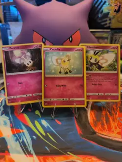 Fairy Pink Pokemon Card Lot- Morelull, Cutiefly, Ribombee- Cutie Collector Lot - Image 1