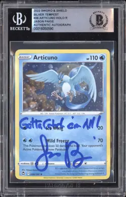 2022 Pokemon SWSH Silver Tempest #36 Articuno Jason Paige Signed BGS Auth Auto - Image 1