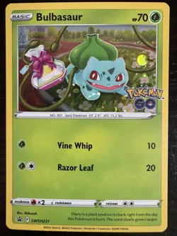 Pokemon TCG Bulbasaur SWSH231 From Pokemon Go Set Promo English Card Holo NM - Image 1