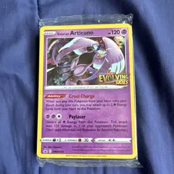 Galarian Articuno SWSH123 Evolving Skies Prerelease Participation Promo - SEALED - Image 1
