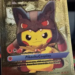 Pokemon Fan Art Display Gold Foil Card Pikachu Mega Lucario - Image 2