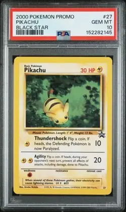 2000 POKEMON PROMO BLACK STAR #27 PIKACHU PSA 10 - Image 1