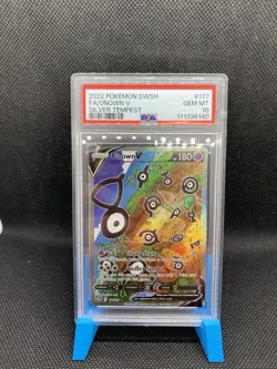 Pokemon TCG Unown V Alt Full Art Holo Silver Tempest 177/195 EN PSA 10 - Image 1