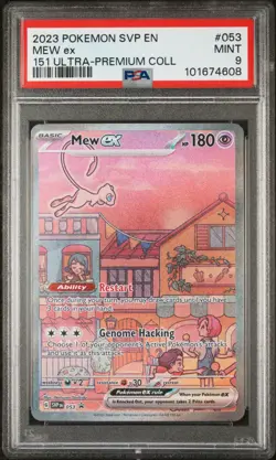 2023 POKEMON SVP EN-SV BLACK STAR PROMO 151 ULTRA-PREM COLL #053 MEW EX PSA 9 - Image 1