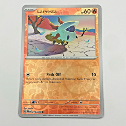 Larvesta Pokemon Scarlet Violet Black Bolt Reverse Holo 015/086 - Image 1