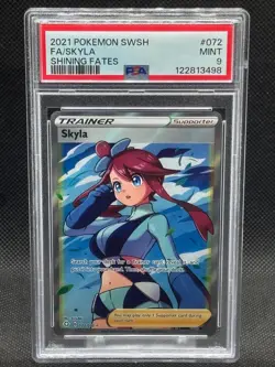 2021 PSA 9 MINT POKEMON SWORD & SHIELD SHINING FATES 072/072 FULL ART SKYLA - Image 1