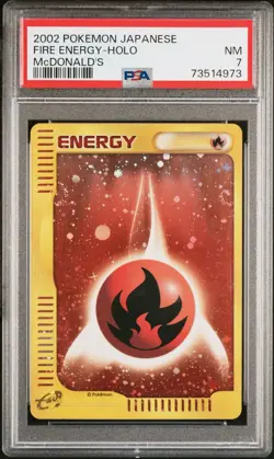2002 Pokemon Japanese Mcdonald's Fire Energy PSA 7 Near Mint - Image 1