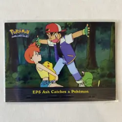 Topps Blue Pokemon TV Animation Series 2 EP3 Ash Catches a Pokemon Holo NM/LP - Image 1